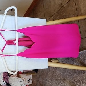 Hot pink J Crew scalloped cami top size small